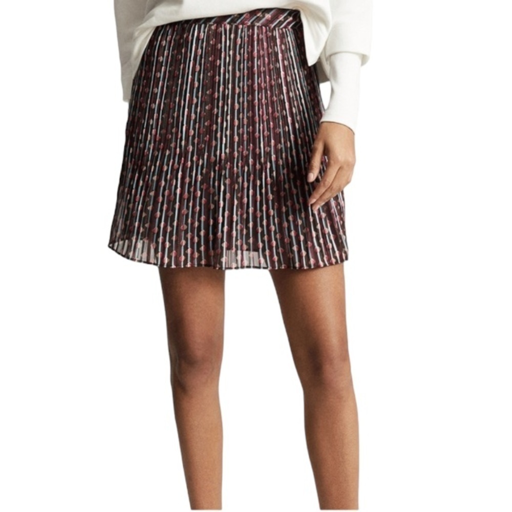 Reiss Alani Pleated Mini Skirt Size 12
